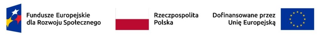 Logotypy Fundusze Europejskie, Rzeczypospolita Polska, Dofinansowane przez Unie Europejską